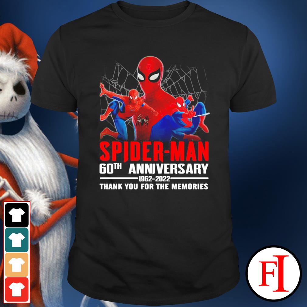 Spider Man 60th anniversary 1962-2022 thank you for the memories shirt,  hoodie, sweater, long sleeve and tank top