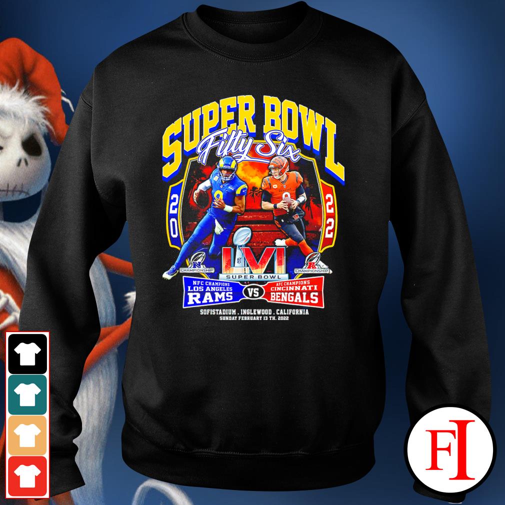 Super Bowl fifty six Super Bowl Los Angeles Rams vs Cincinnati Bengals shirt,Sweater,  Hoodie, And Long Sleeved, Ladies, Tank Top