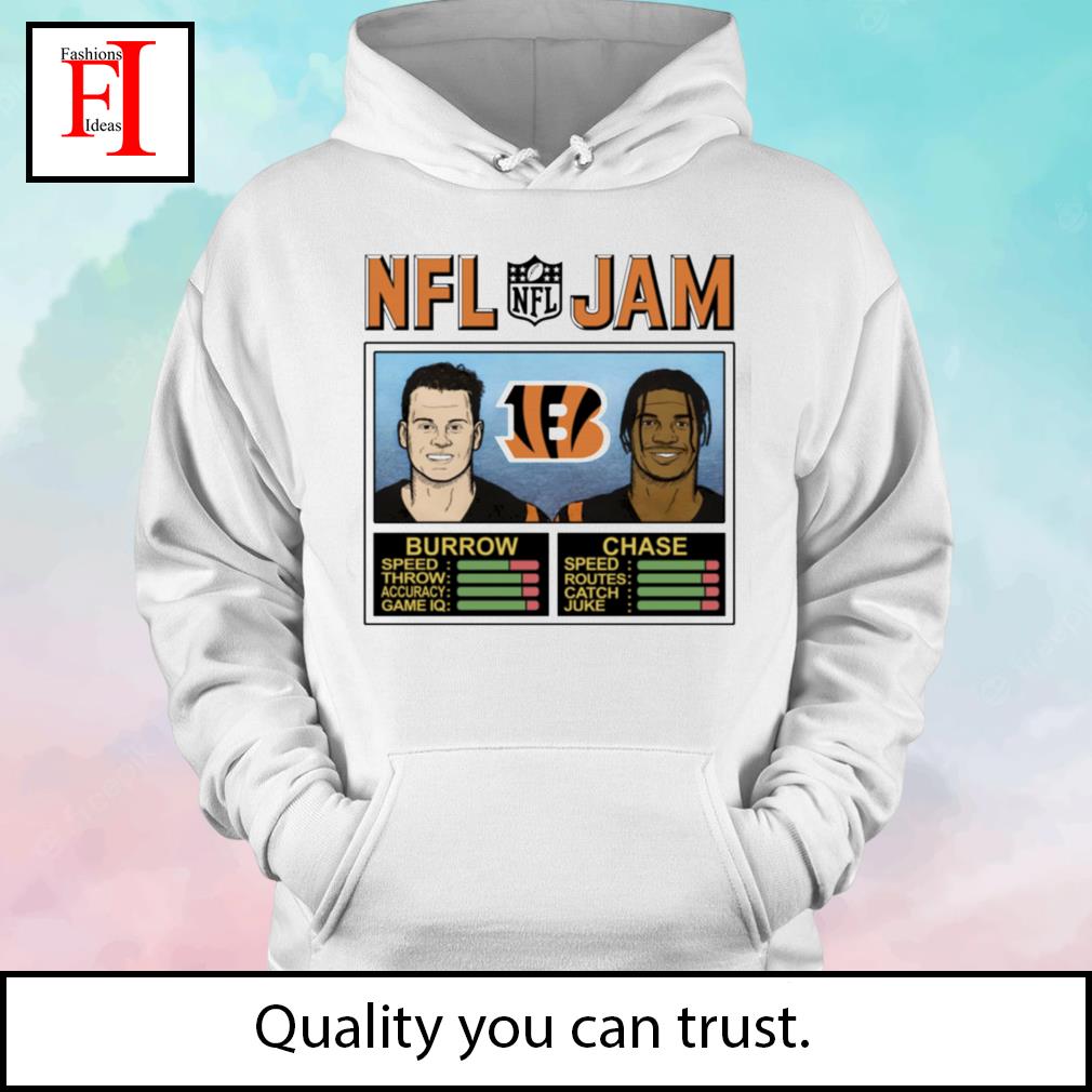 NFL jam bengals Joe burrow and ja'marr chase shirt, hoodie, sweater, long  sleeve and tank top