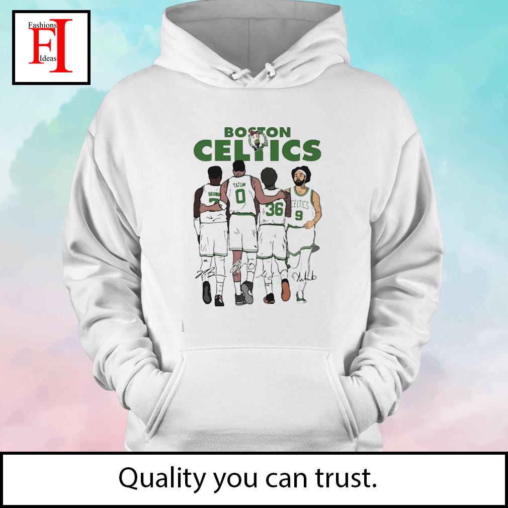 Boston celtics jaylen brown jayson tatum marcus smart and derrick white  signatures T-shirt, hoodie, sweater, long sleeve and tank top