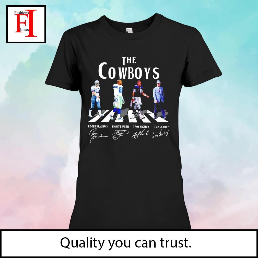 The Cowboys Abbey Road Troy Aikman Emmitt Smith Roger Staubach And Tom  Landry Shirt - Teespix - Store Fashion LLC