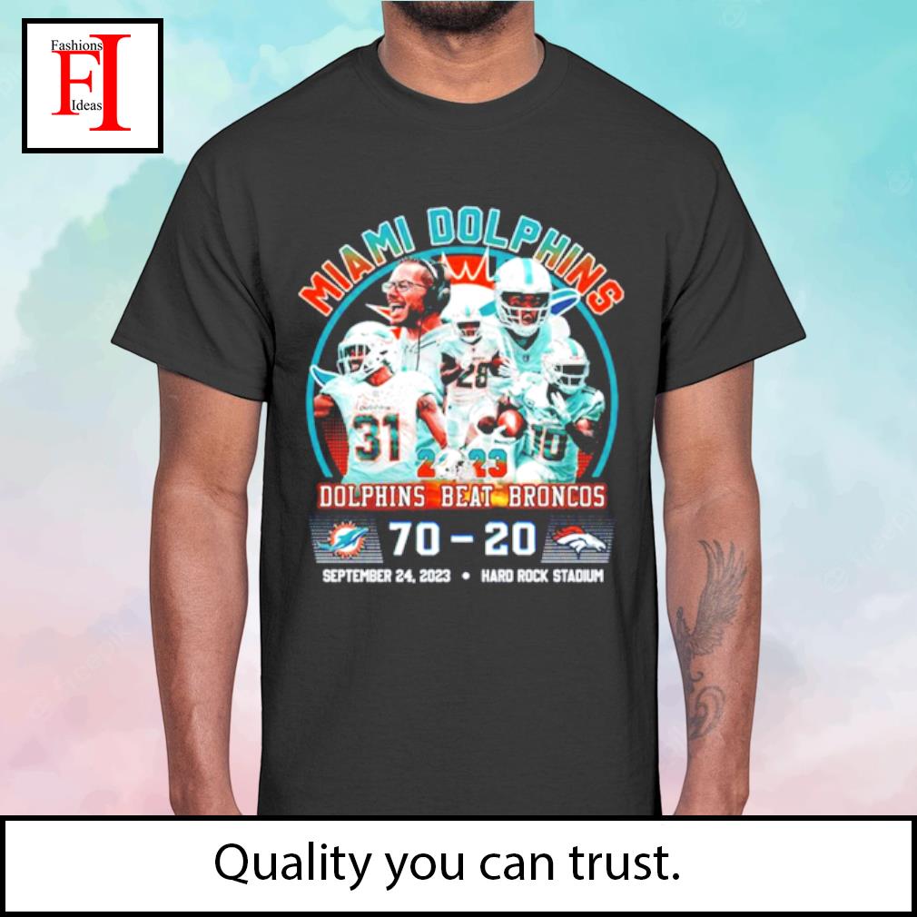 Official 70 20 Dolphins Beat The Broncos Football Shirt, hoodie