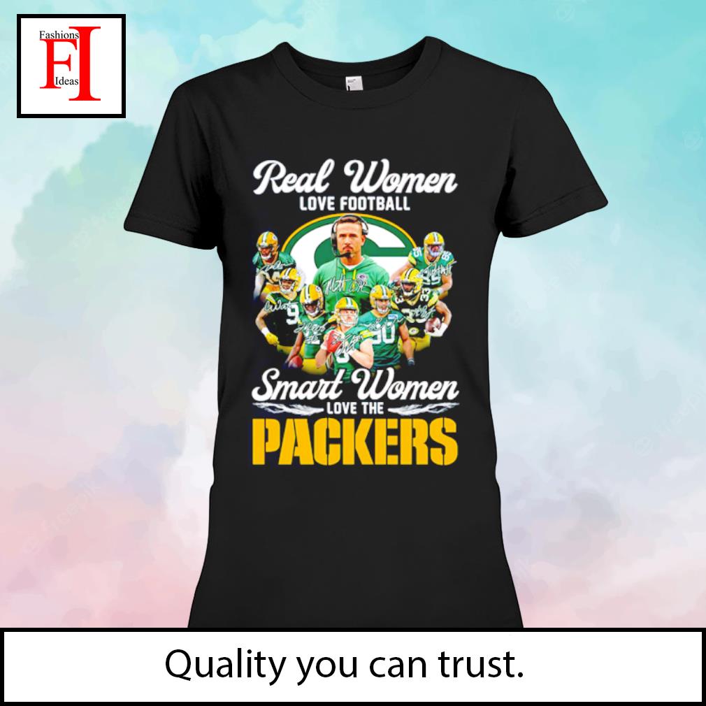 Real women love football smart women love the Green Bay Packers lightning  signatures shirt, hoodie, sweater, long sleeve and tank top