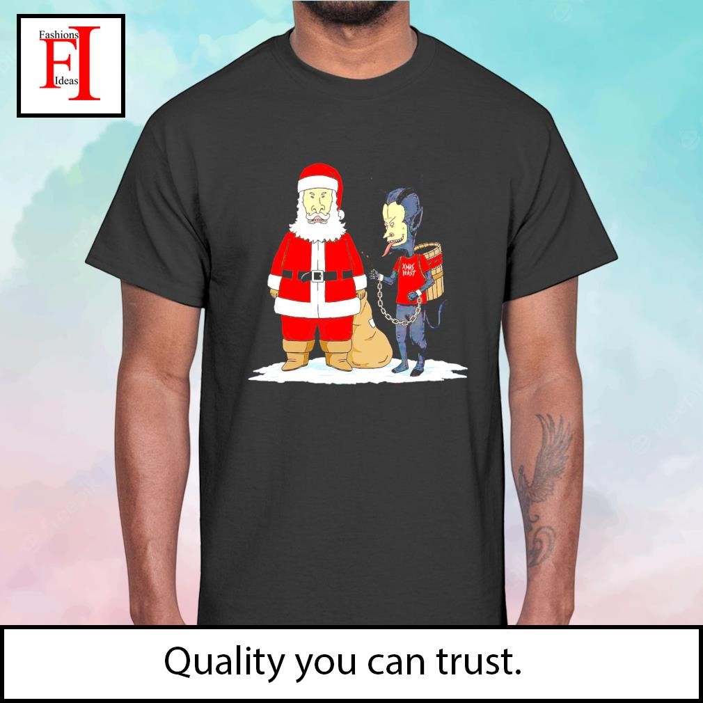Santa Claus and Krampus mashup Merry Christmas shirt