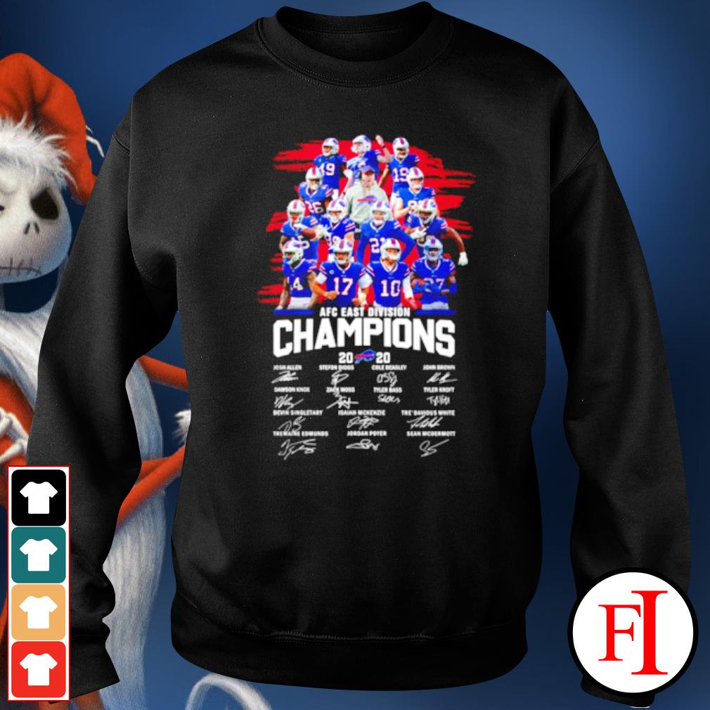 Buffalo Bills AFC 2020 East Division Champions Signatures shirt, hoodie,  sweater, long sleeve and tank top